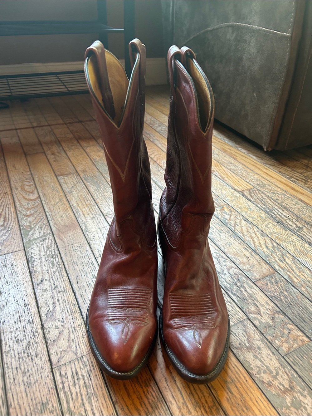 Tony Lama Chestnut Leather Western Boots